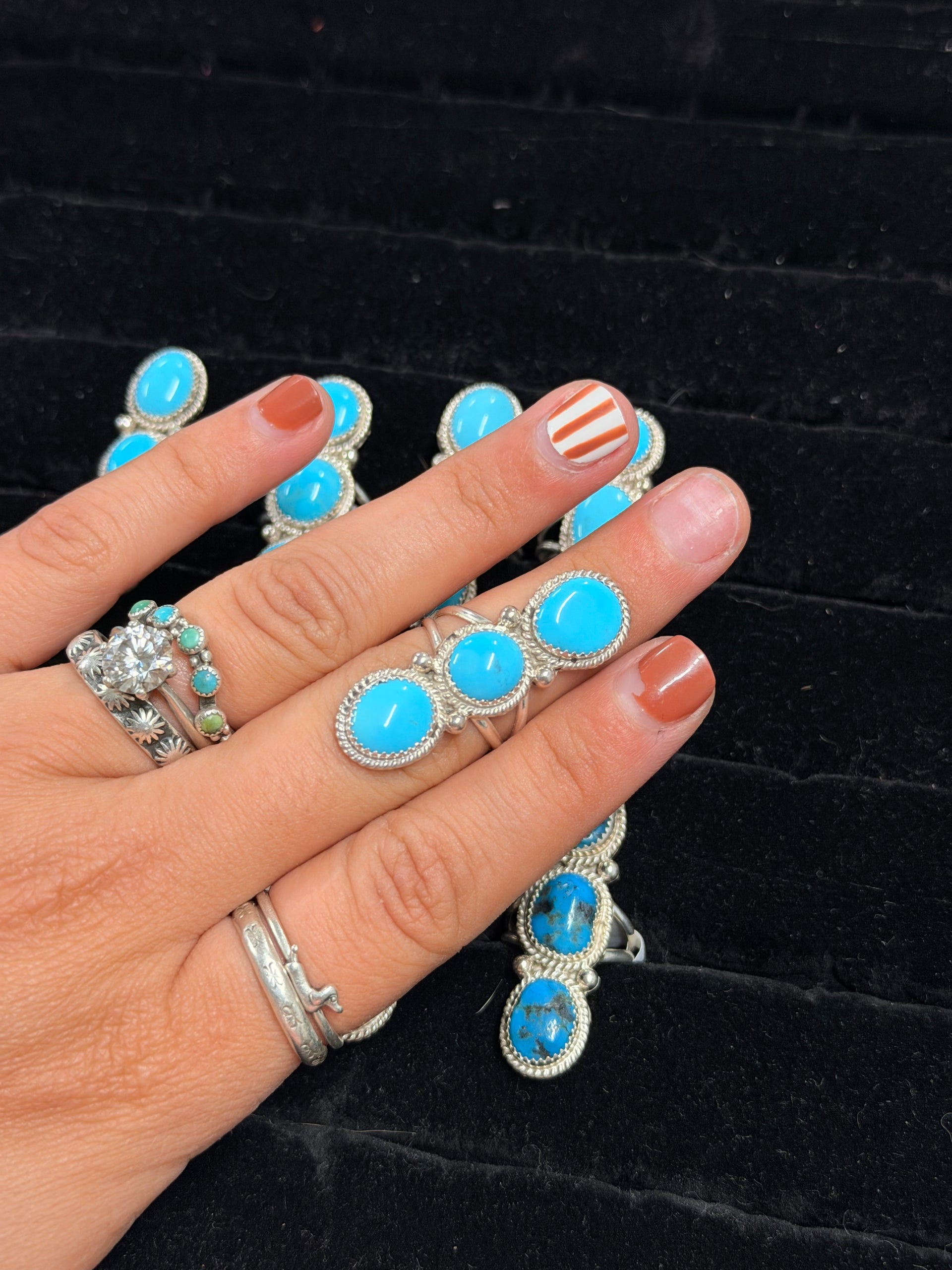 Peggy Skeets Kingman Turquoise & Sterling Silver Ring