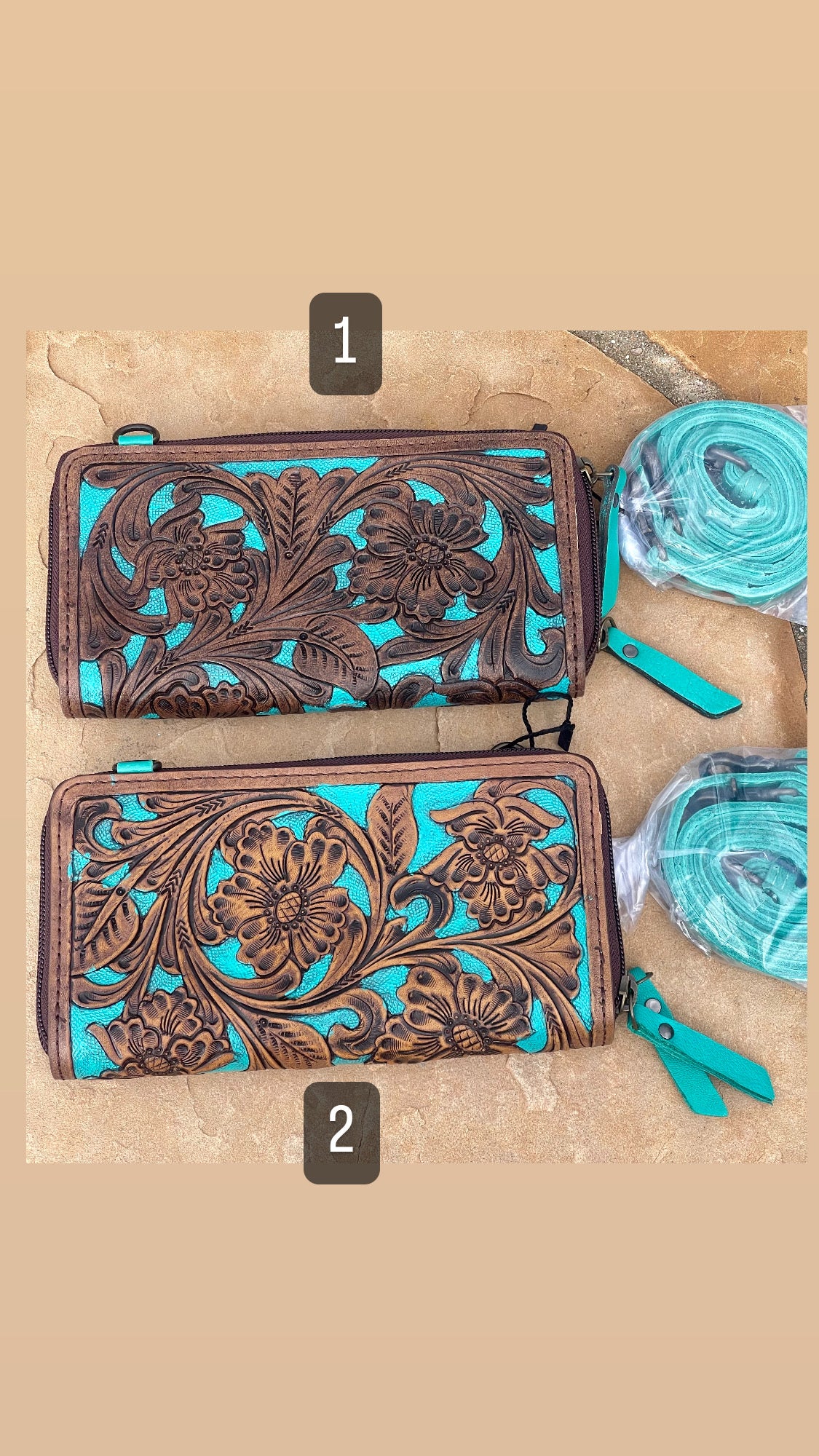 Genuine Tooled Leather Wallet/Purse