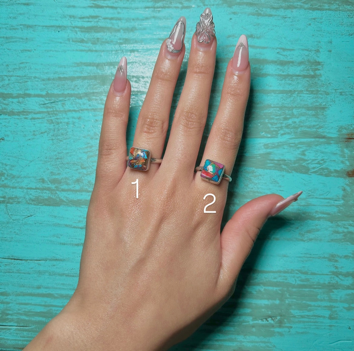 Navajo Made Mohave Turquoise & Sterling Silver Ring