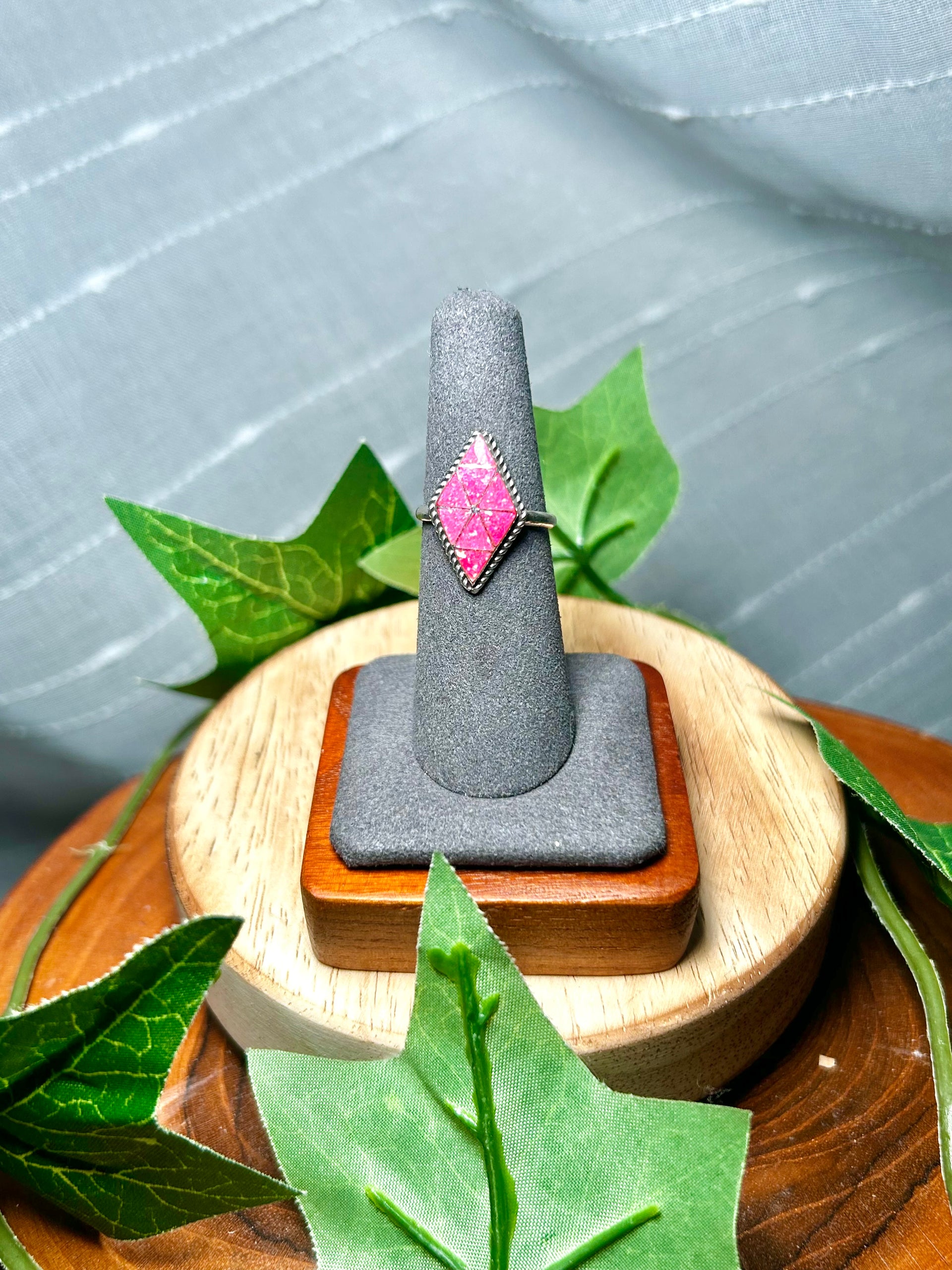 Zuni Made Opal & Sterling Silver Ring Size 7