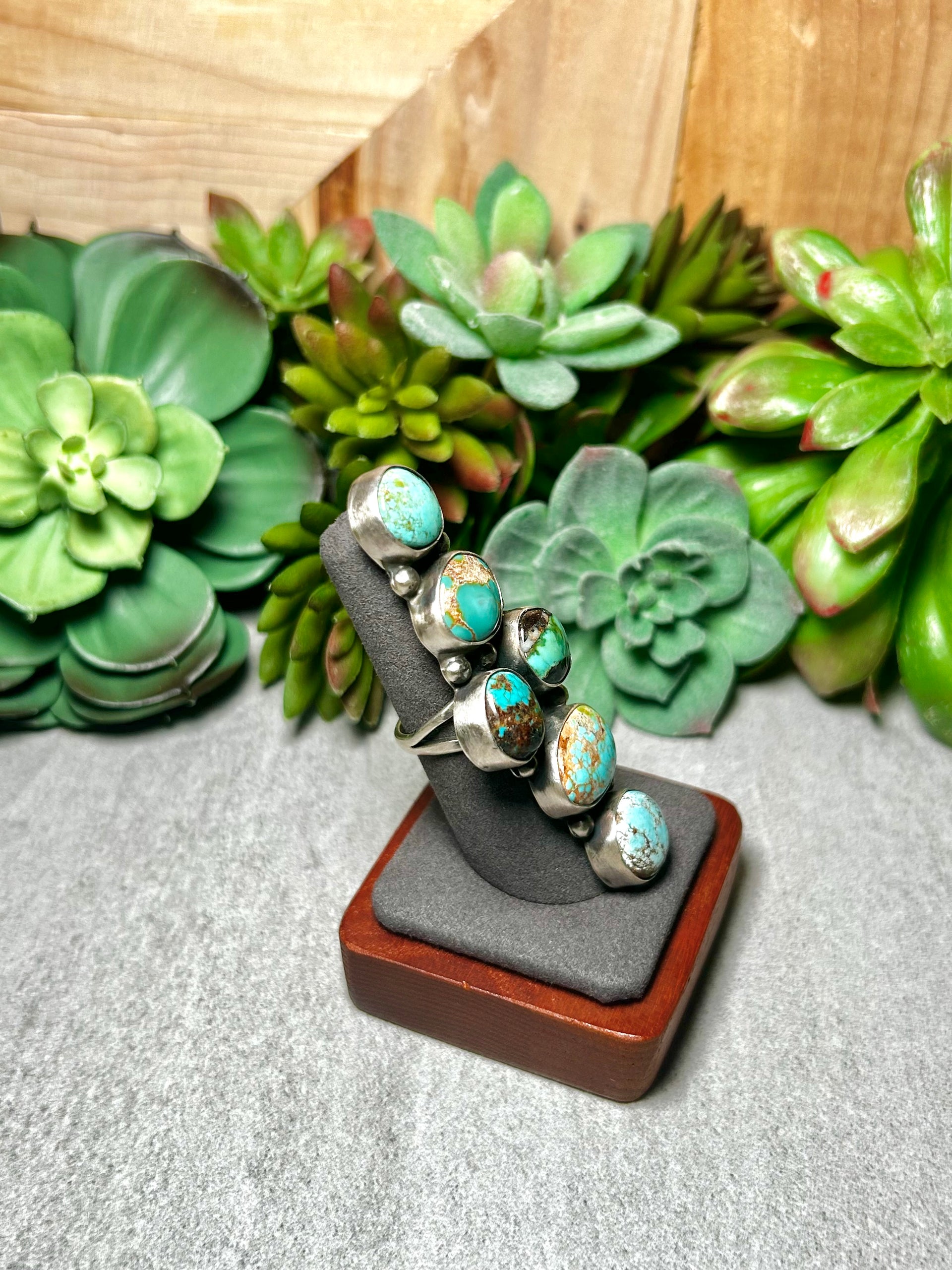 Ella Peter Mixed Turquoise & Sterling Silver Ring Size 7.25