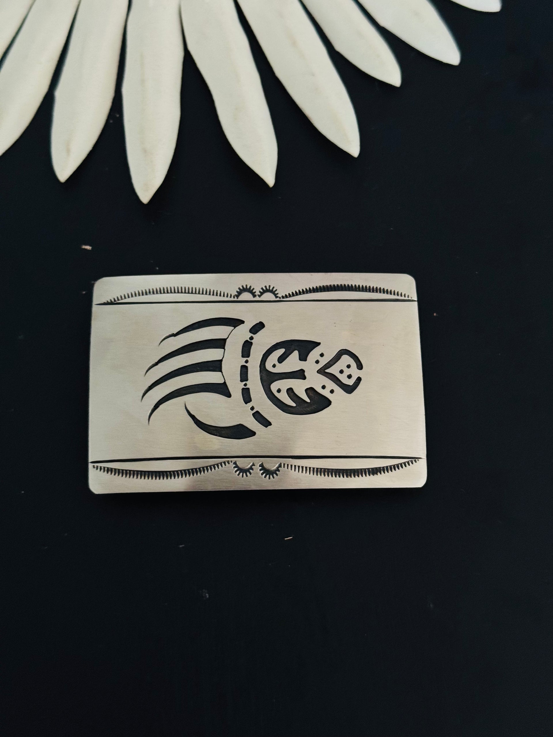 Navajo Made Sterling Silver Belt Buckle