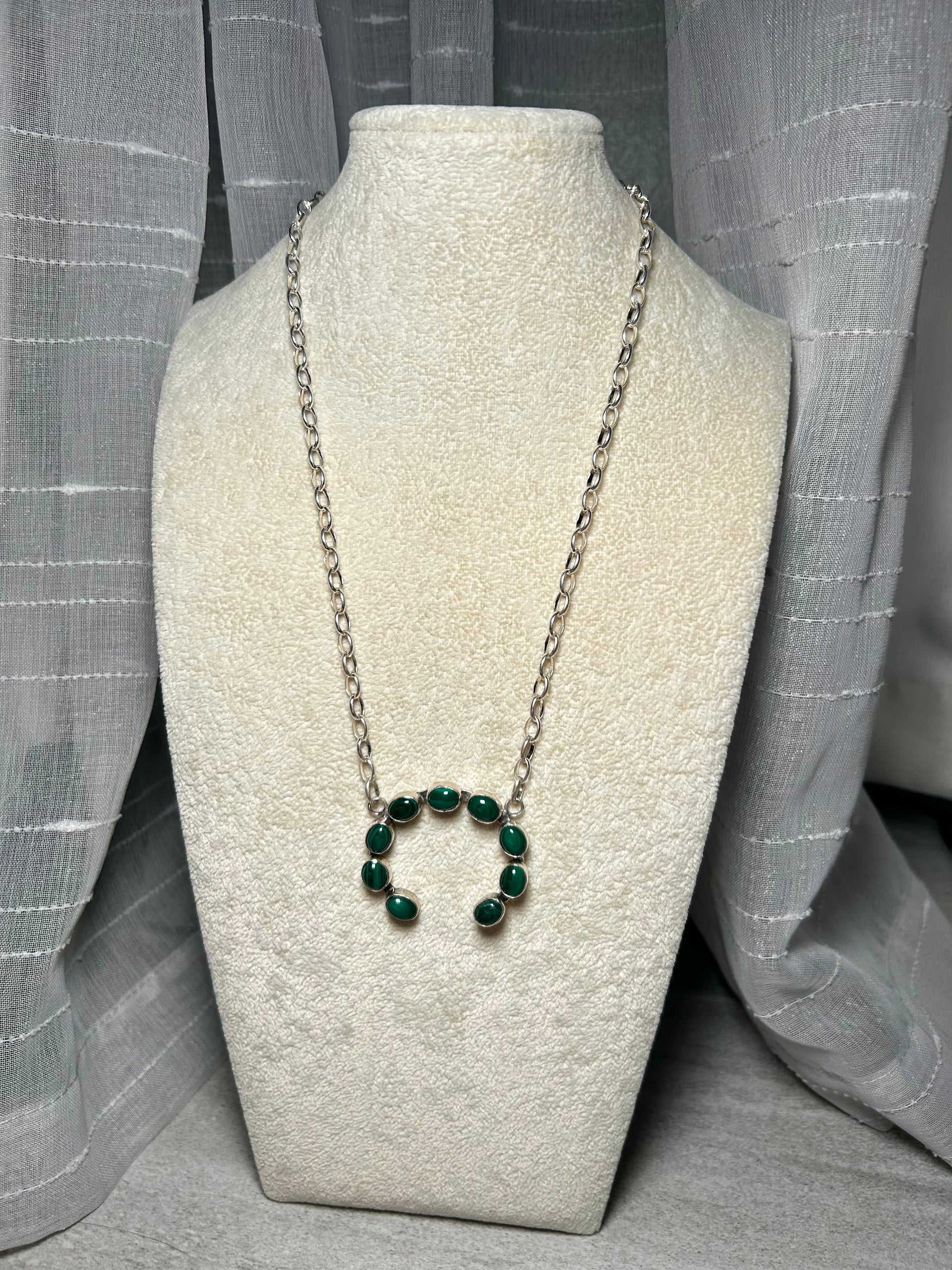 Virginia Sandoval Malachite & Sterling Silver Necklace