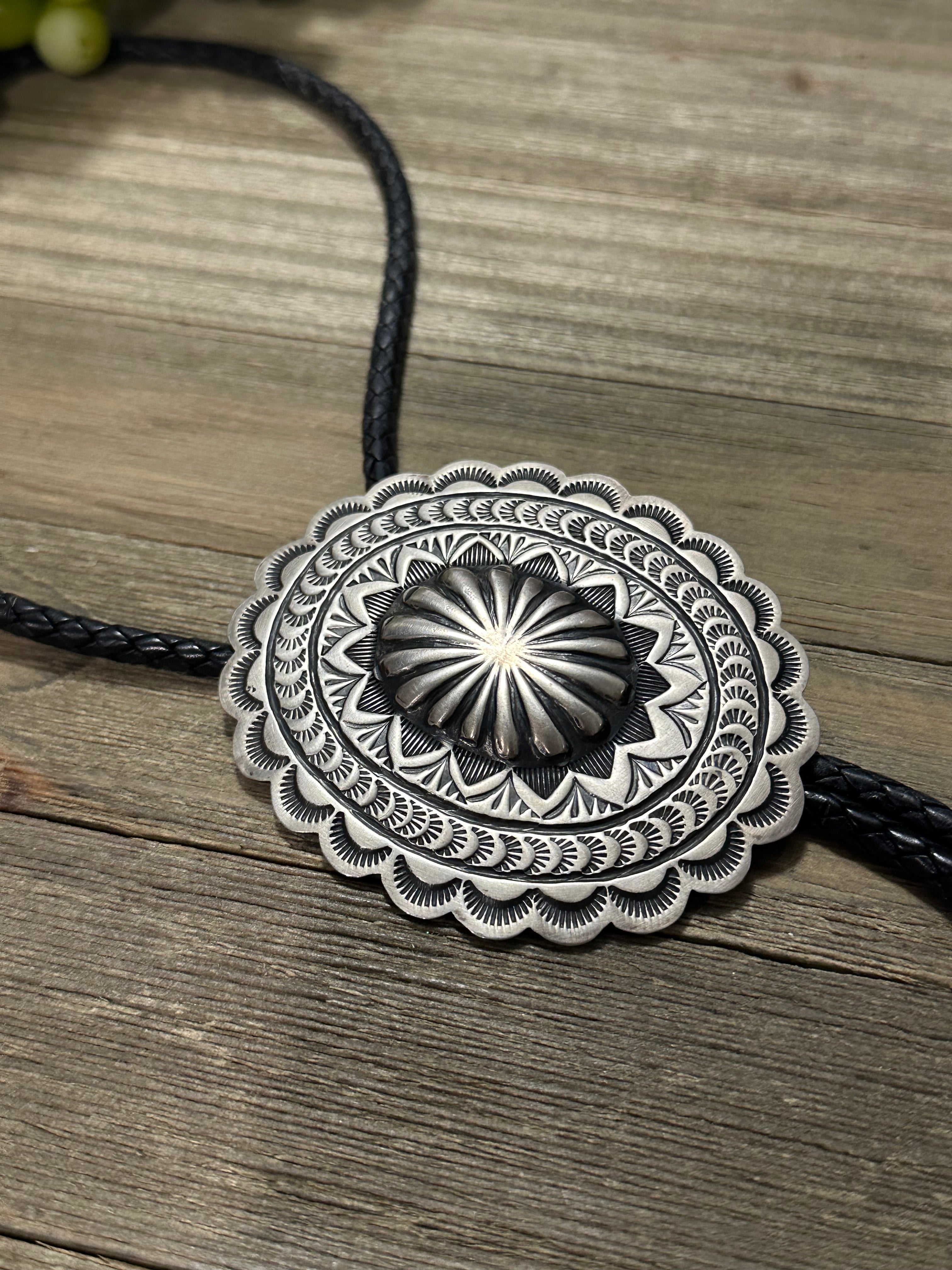 Navajo Made Sterling Silver Necklace Bolo