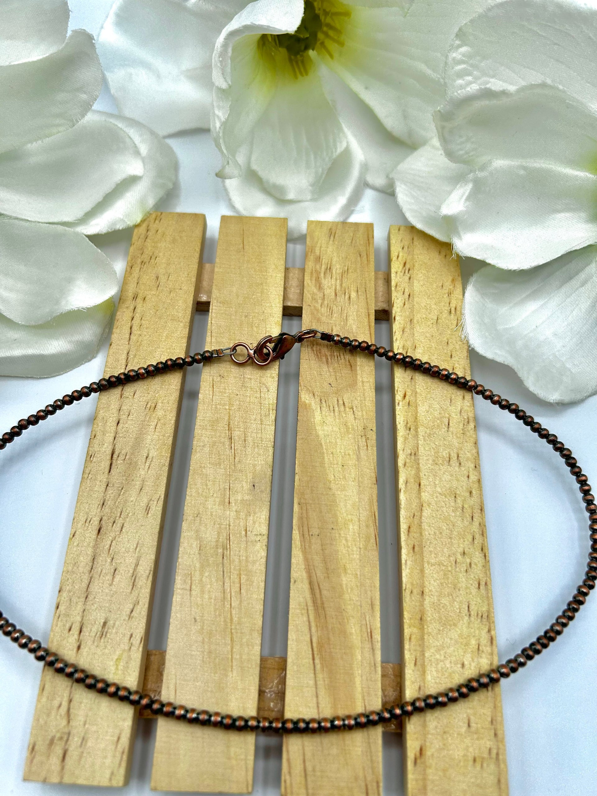 Navajo Made Strung 3 MM Copper Necklace