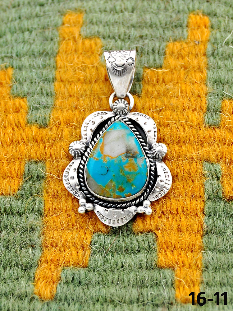 Southwest Handmade Royston Turquoise & Sterling Silver Pendants