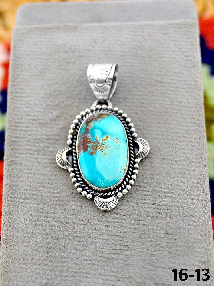 Southwest Handmade Royston Turquoise & Sterling Silver Pendants