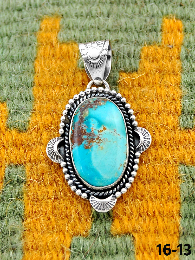Southwest Handmade Royston Turquoise & Sterling Silver Pendants