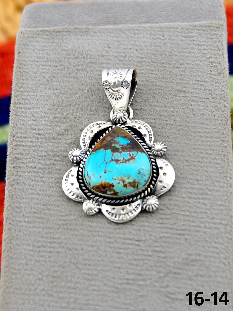 Southwest Handmade Royston Turquoise & Sterling Silver Pendants