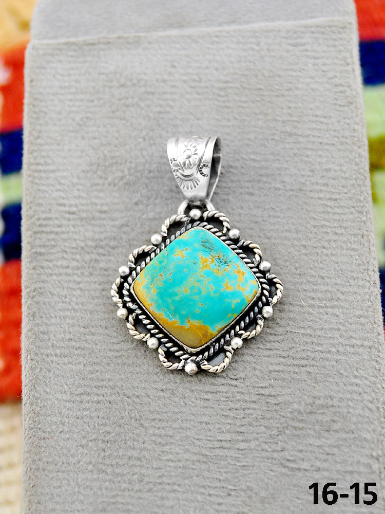 Southwest Handmade Royston Turquoise & Sterling Silver Pendants