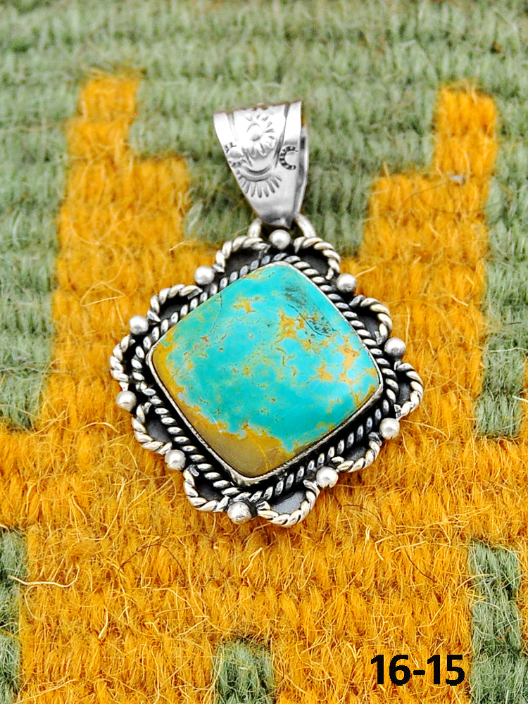 Southwest Handmade Royston Turquoise & Sterling Silver Pendants