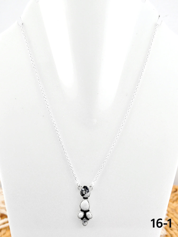 Southwest Made White Buffalo & Sterling Silver Statement Necklace