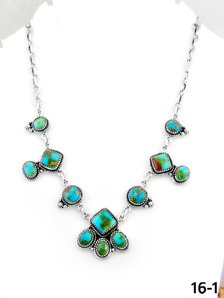 Southwest Made Sonoran Mountain Turquoise & Sterling Silver Necklace