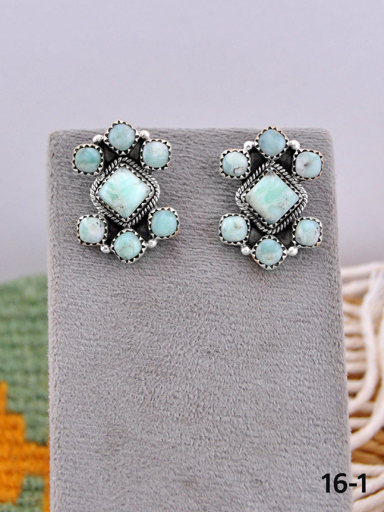 Southwest Made Paloma Turquoise & Sterling Silver Post Earrings
