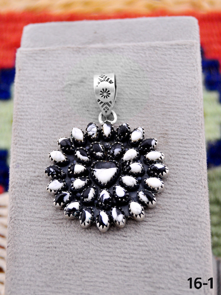 Southwest Made White Buffalo Turquoise & Sterling Silver Pendant