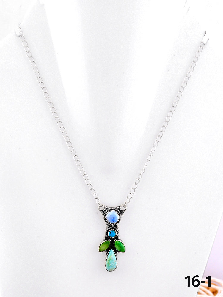 Southwest Made Multi Stone & Sterling Silver Necklace