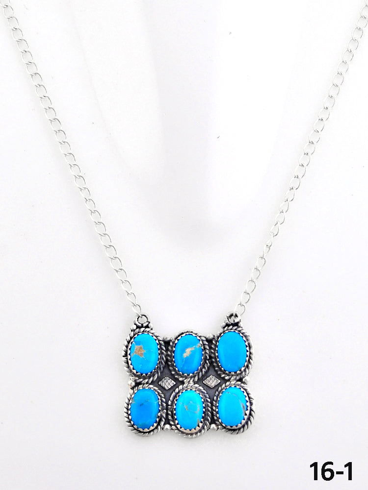 Southwest Made Kingman Turquoise & Sterling Silver Necklace
