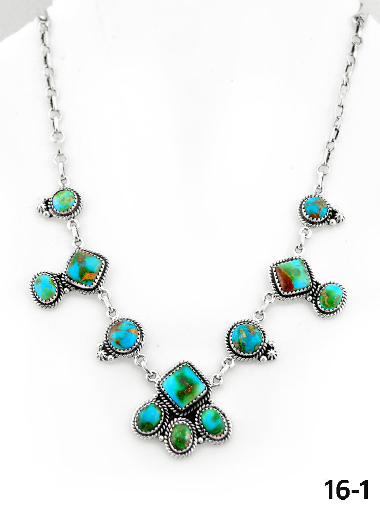 Southwest Made Sonoran Mountain Turquoise & Sterling Silver Necklace