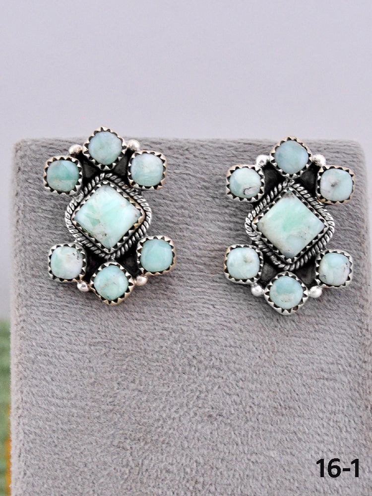 Southwest Made Paloma Turquoise & Sterling Silver Post Earrings