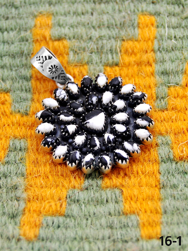 Southwest Made White Buffalo Turquoise & Sterling Silver Pendant