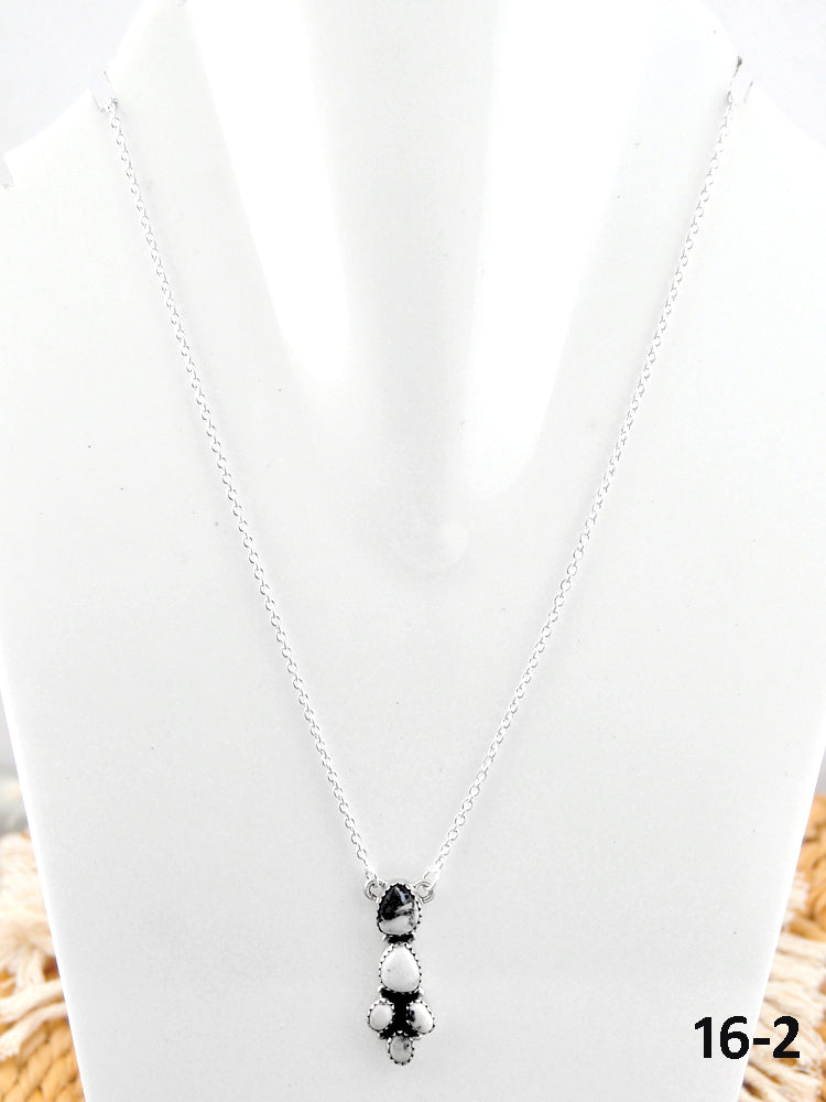 Southwest Made White Buffalo & Sterling Silver Statement Necklace