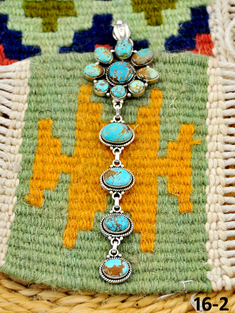 Southwest Handmade #8 Turquoise & Sterling Silver Pendants