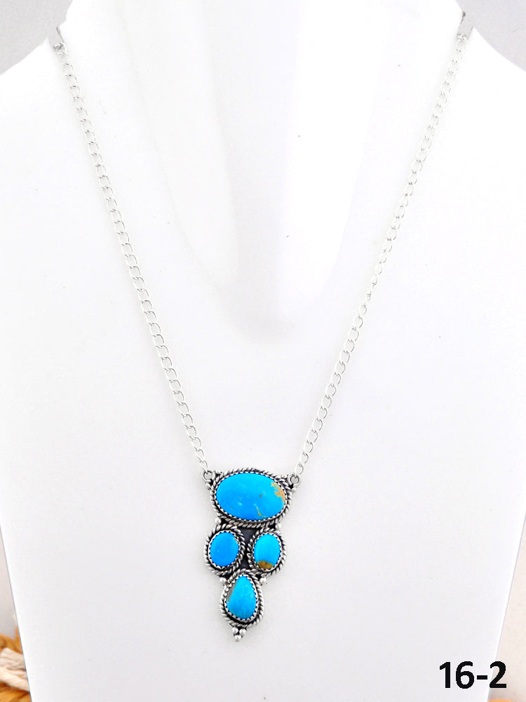 Southwest Made Kingman Turquoise & Sterling Silver Necklace