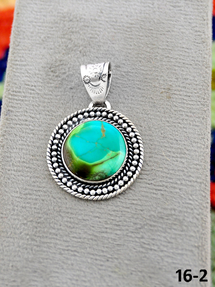 Southwest Handmade Royston Turquoise & Sterling Silver Pendants
