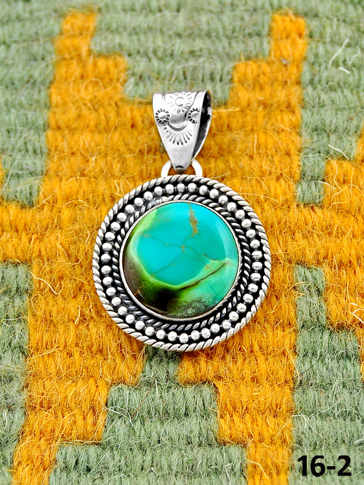 Southwest Handmade Royston Turquoise & Sterling Silver Pendants