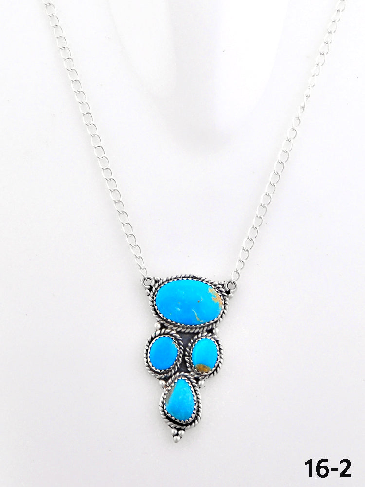 Southwest Made Kingman Turquoise & Sterling Silver Necklace