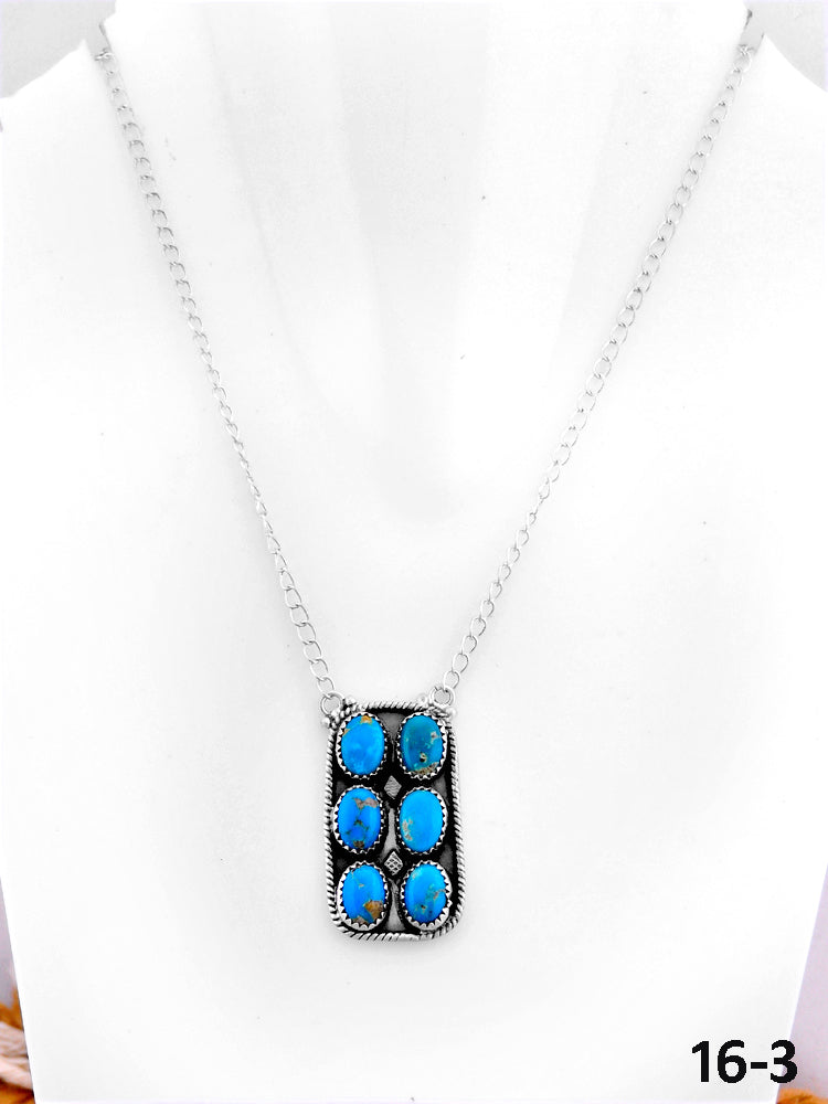 Southwest Made Kingman Turquoise & Sterling Silver Necklace