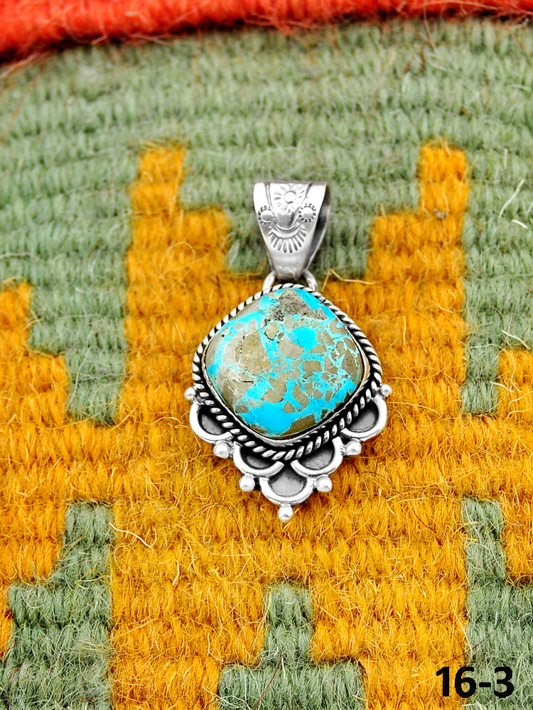 Southwest Handmade Royston Turquoise & Sterling Silver Pendants