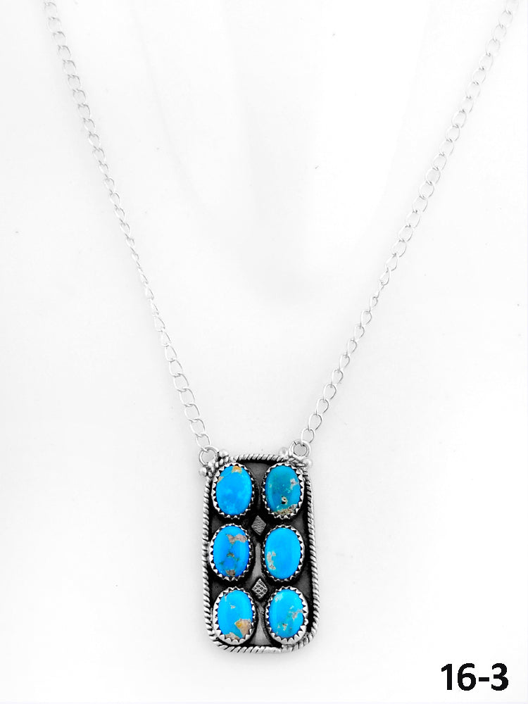 Southwest Made Kingman Turquoise & Sterling Silver Necklace