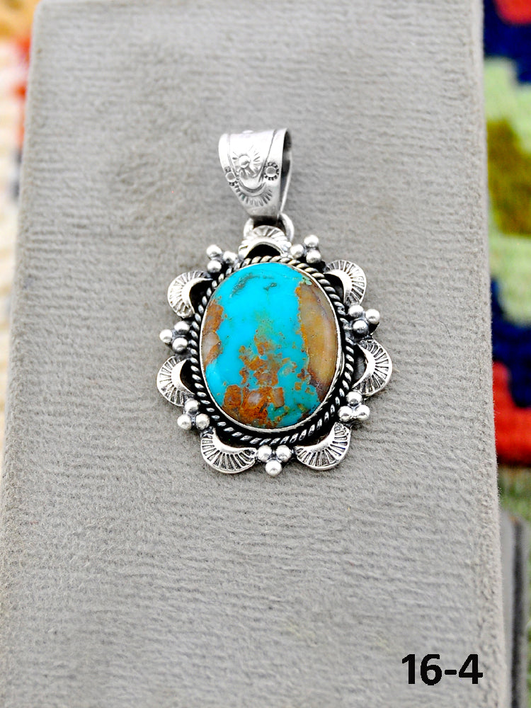 Southwest Handmade Royston Turquoise & Sterling Silver Pendants