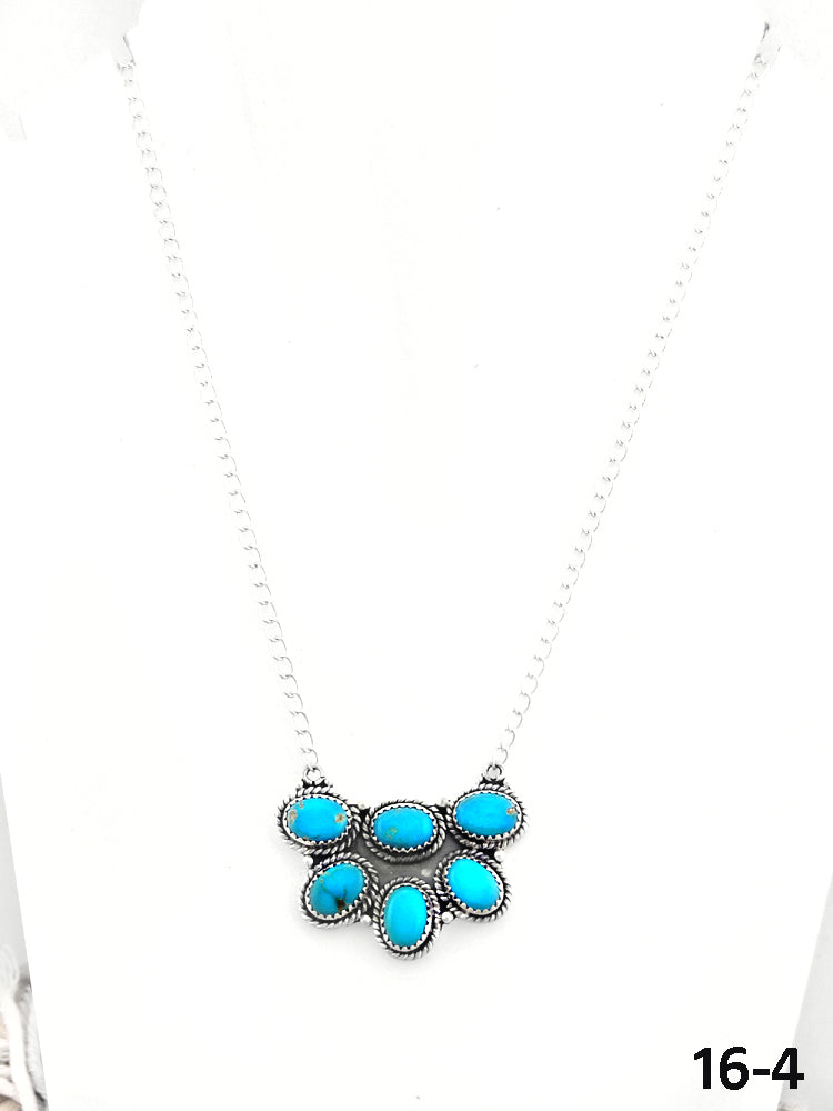 Southwest Made Kingman Turquoise & Sterling Silver Necklace