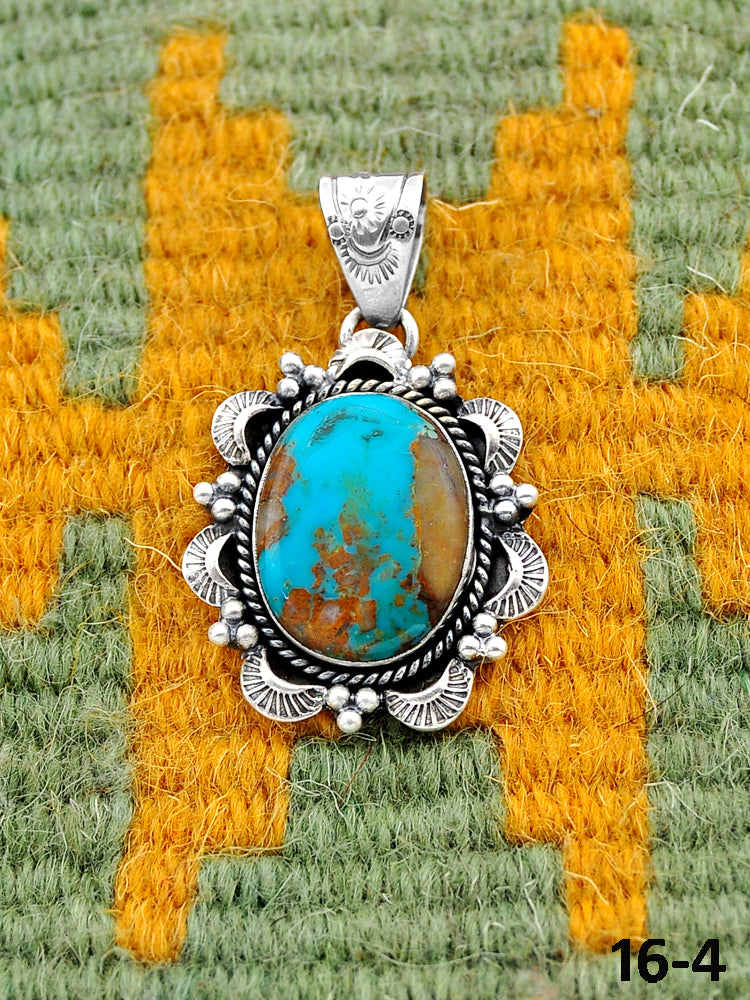Southwest Handmade Royston Turquoise & Sterling Silver Pendants