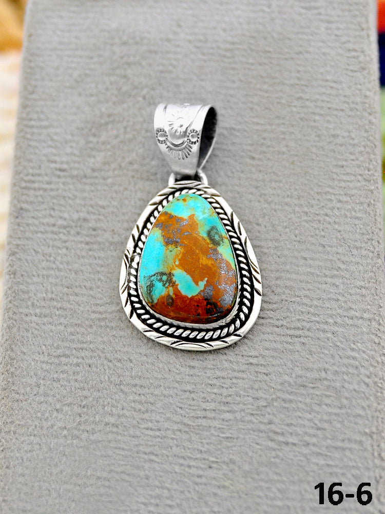 Southwest Handmade Royston Turquoise & Sterling Silver Pendants