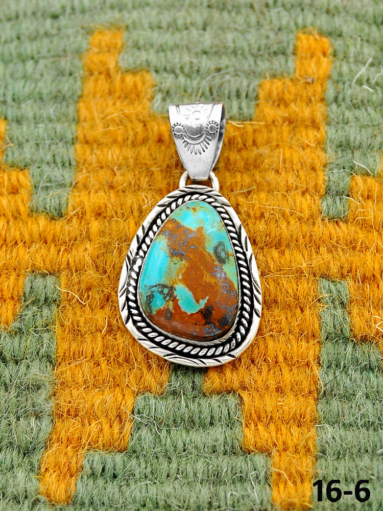 Southwest Handmade Royston Turquoise & Sterling Silver Pendants