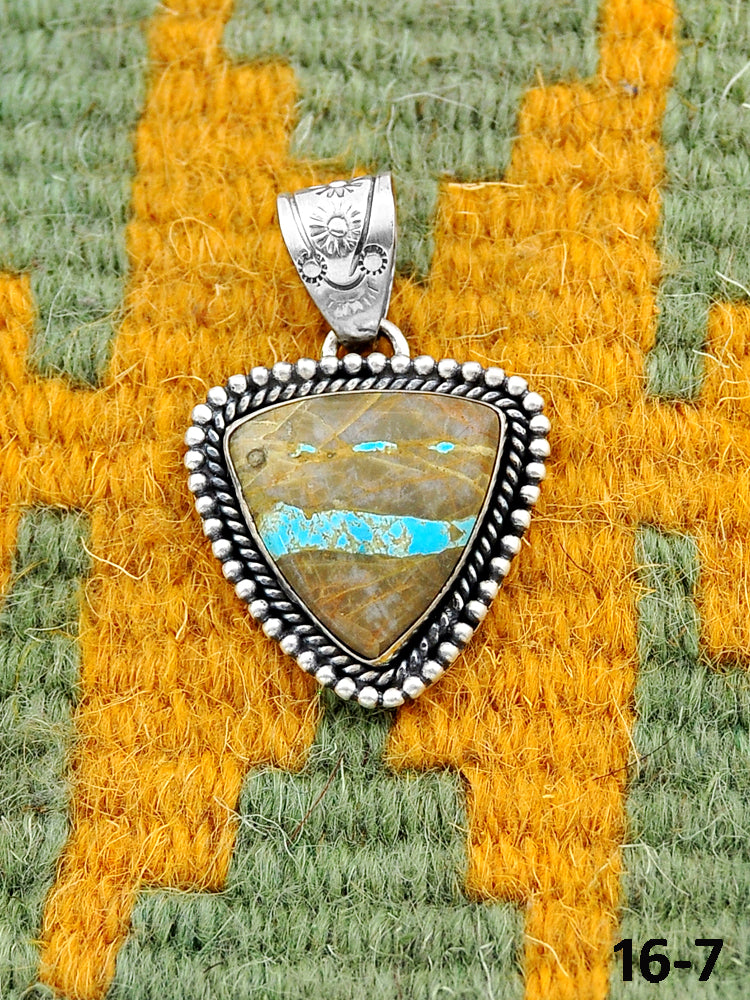 Southwest Handmade Royston Turquoise & Sterling Silver Pendants