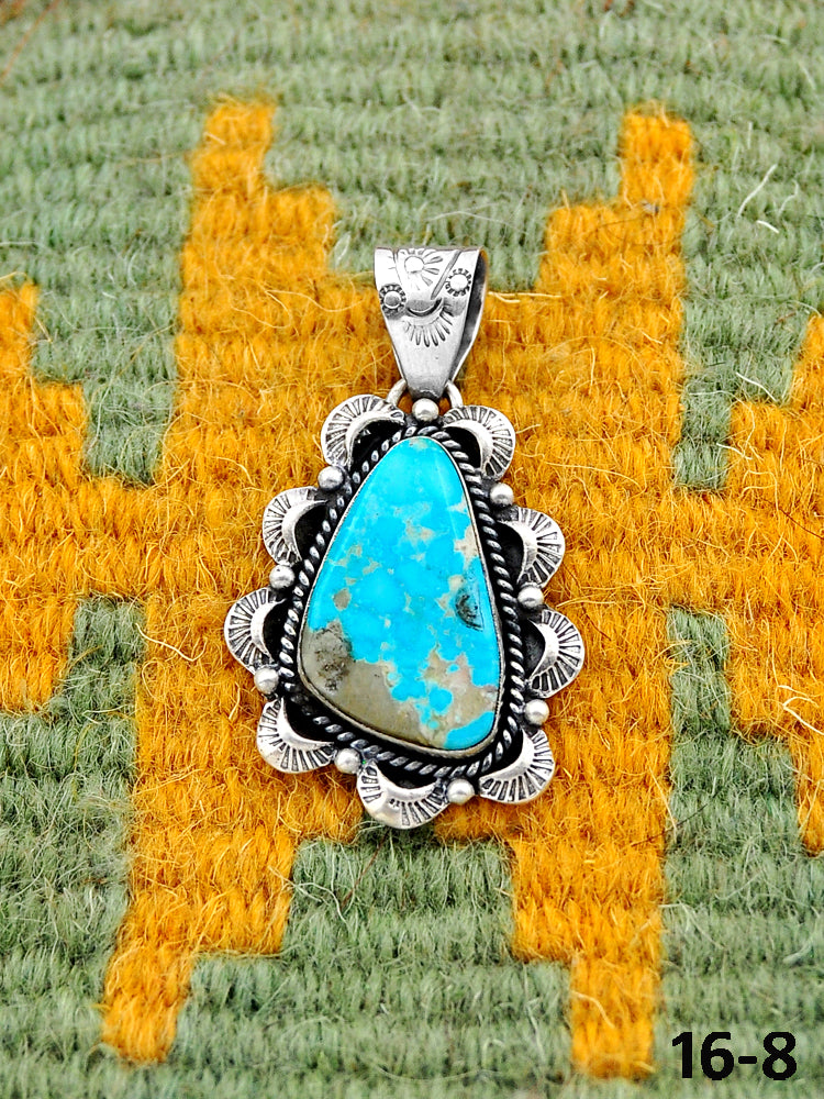 Southwest Handmade Royston Turquoise & Sterling Silver Pendants