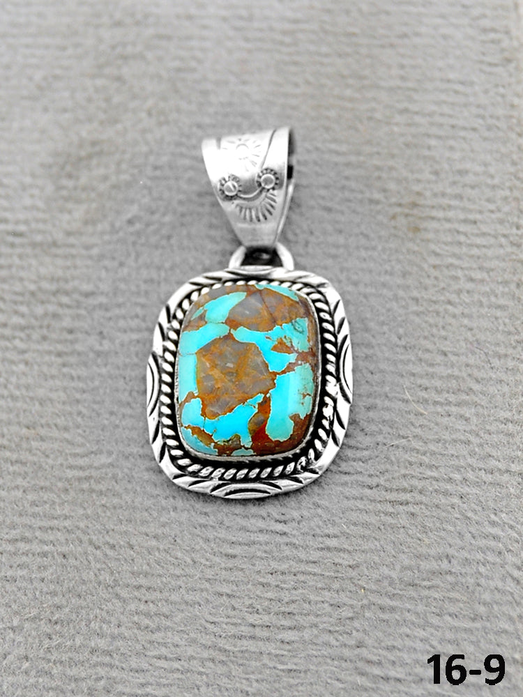 Southwest Handmade Royston Turquoise & Sterling Silver Pendants