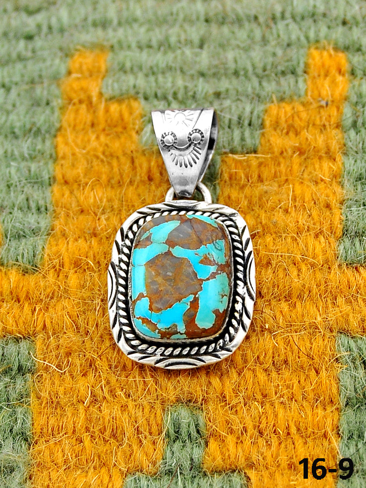 Southwest Handmade Royston Turquoise & Sterling Silver Pendants