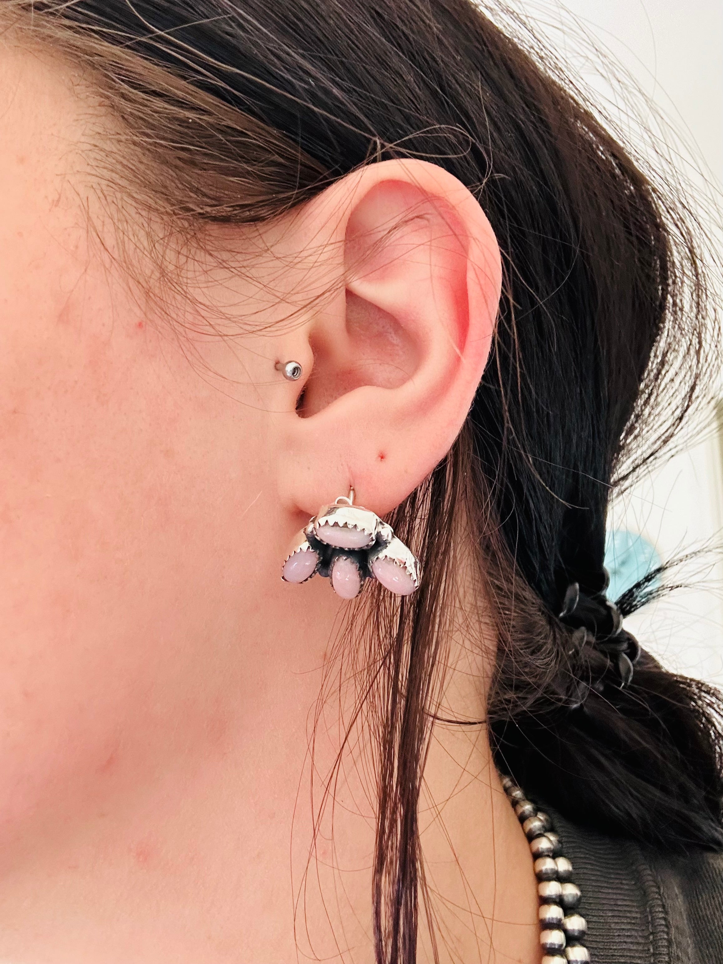 TTD “The Bliss” Peruvian Pink Opal & Sterling Silver Earrings