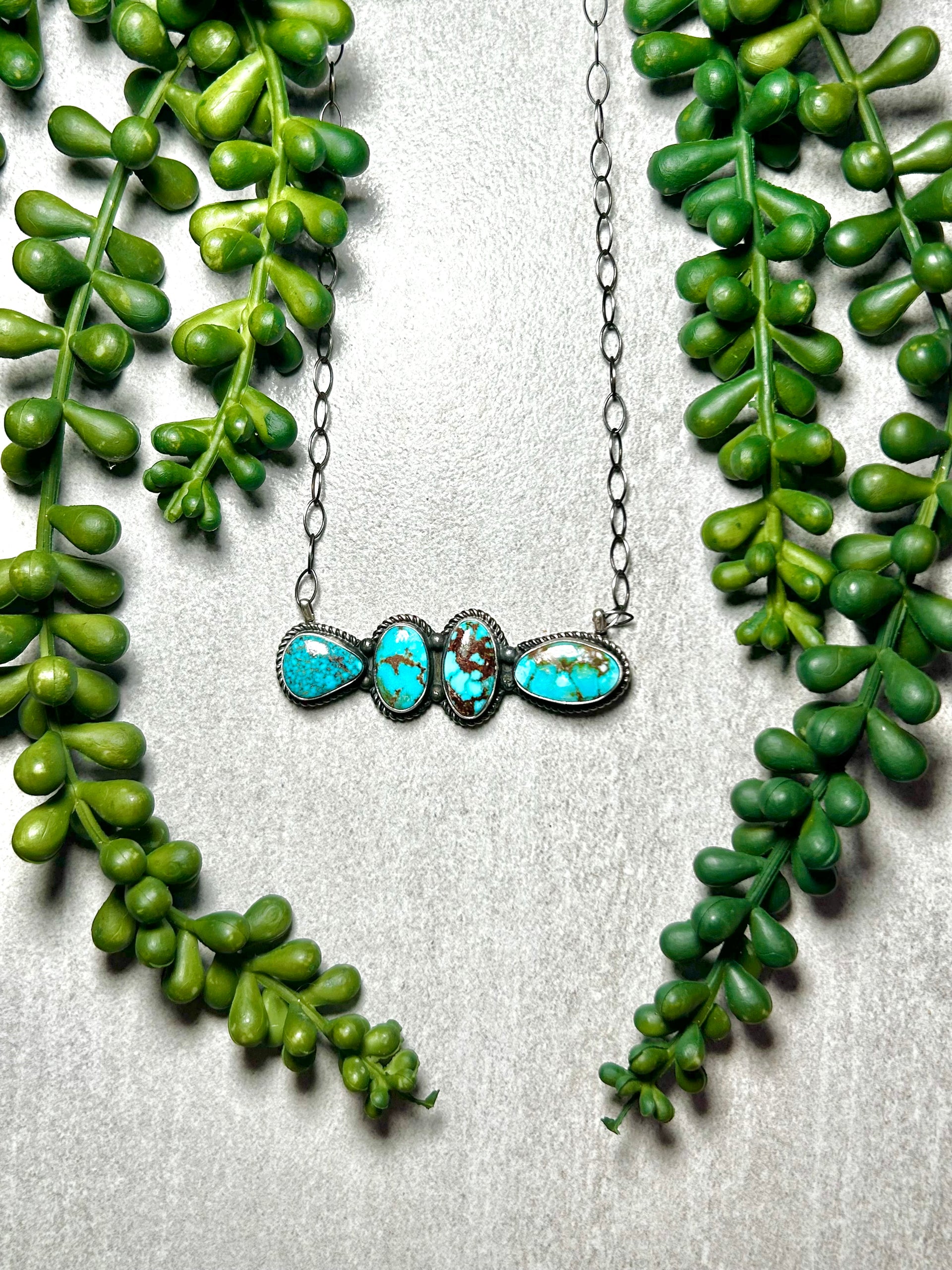 Eli Skeets Kingman Turquoise & Sterling Silver Necklace