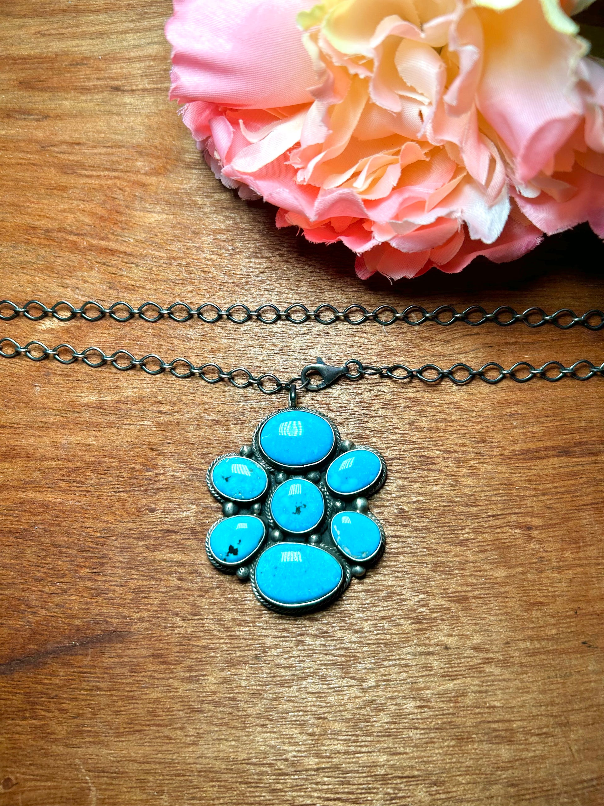 Sheila Becenti Blue Ridge Turquoise & Sterling Sliver Necklace