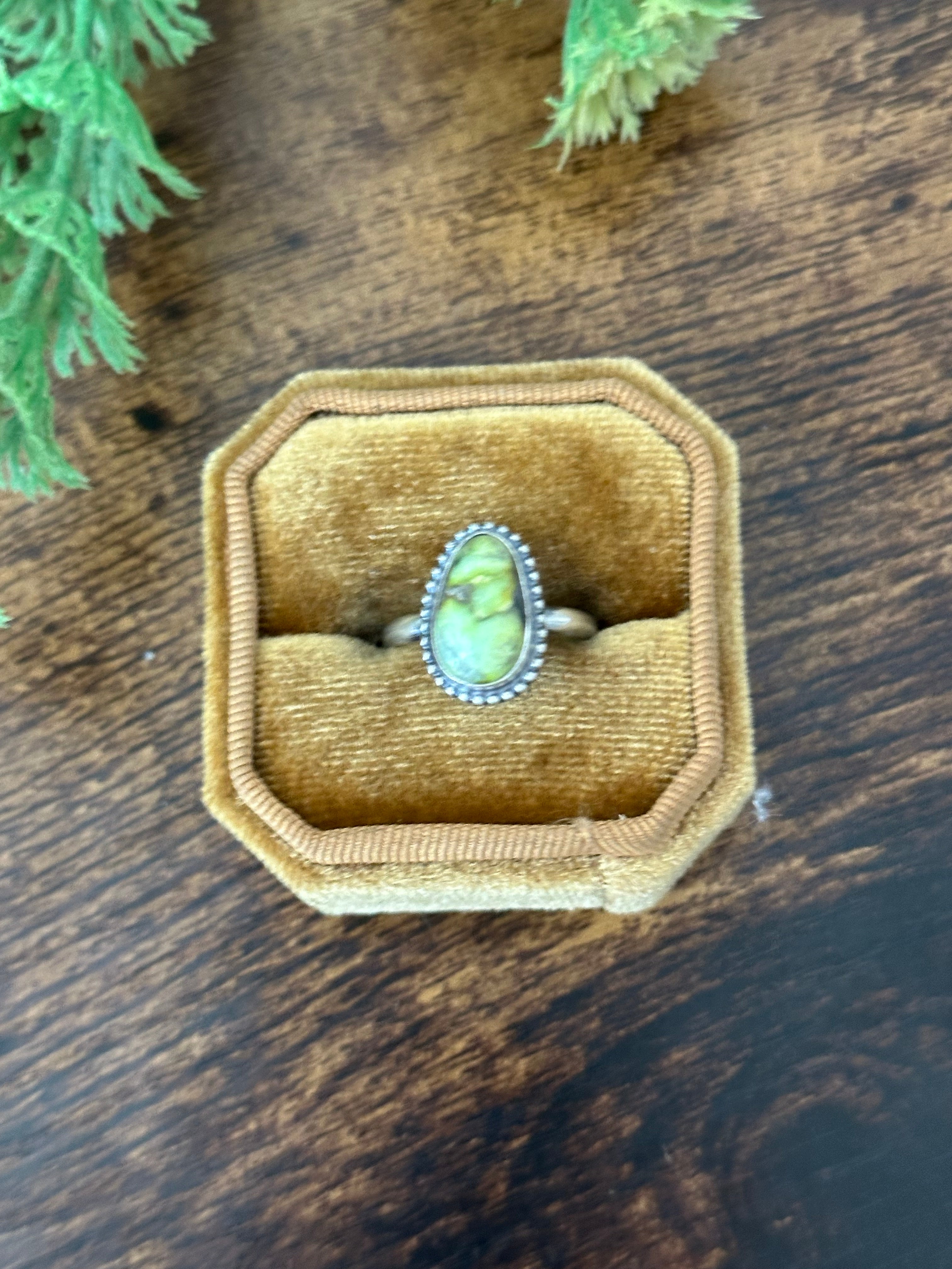 Navajo Handmade Palomino Variscite & Sterling Silver Rings