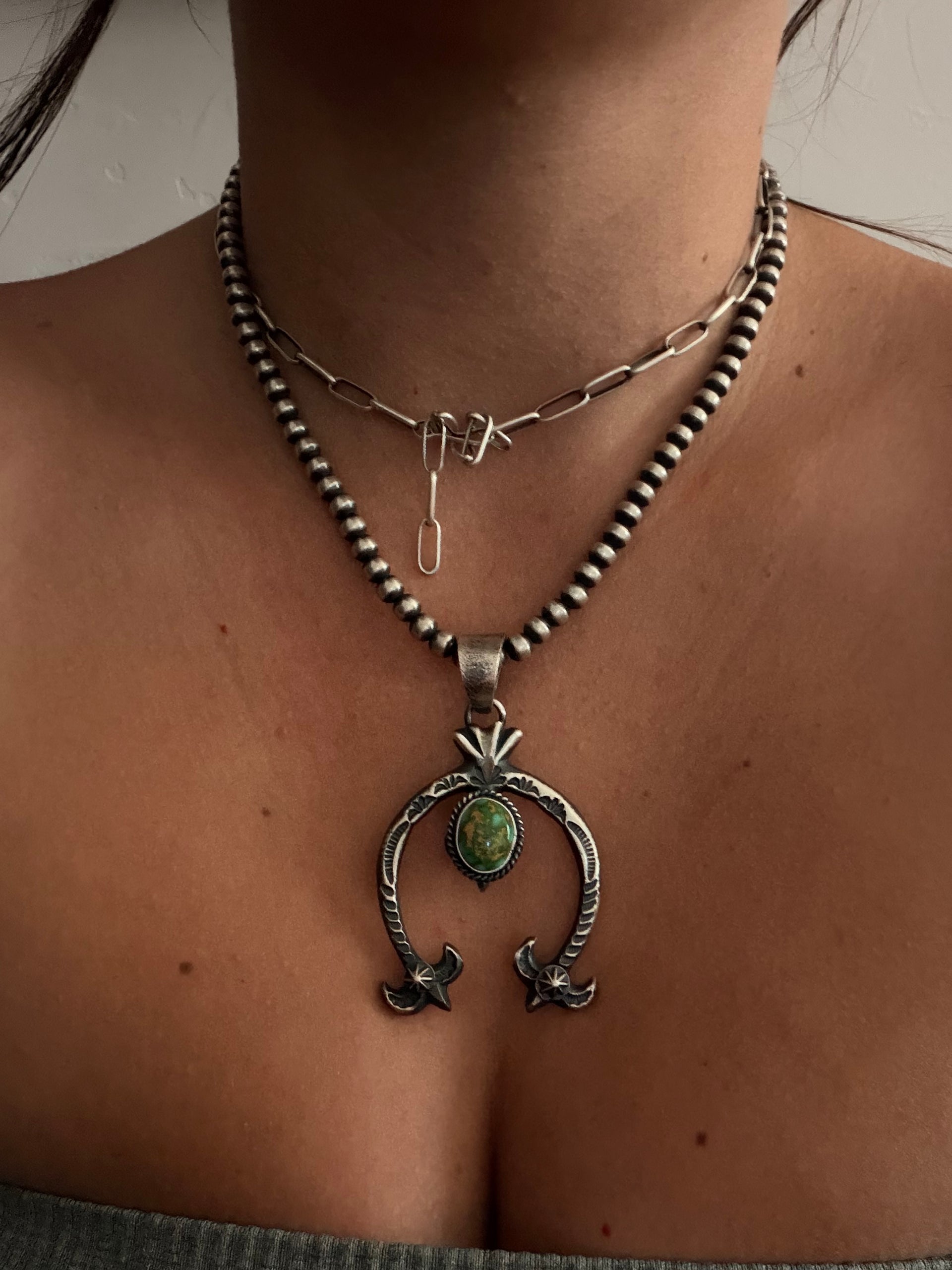 Kindale Billah Sonoran Mountain Turquoise & Sterling Silver Naja Pendant