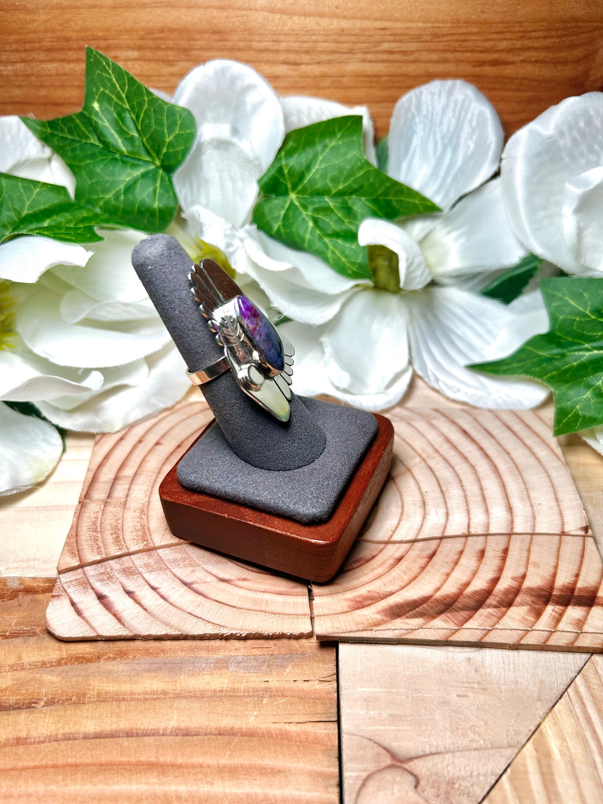 Navajo Made Sugilite & Sterling Silver Adjustable Ring