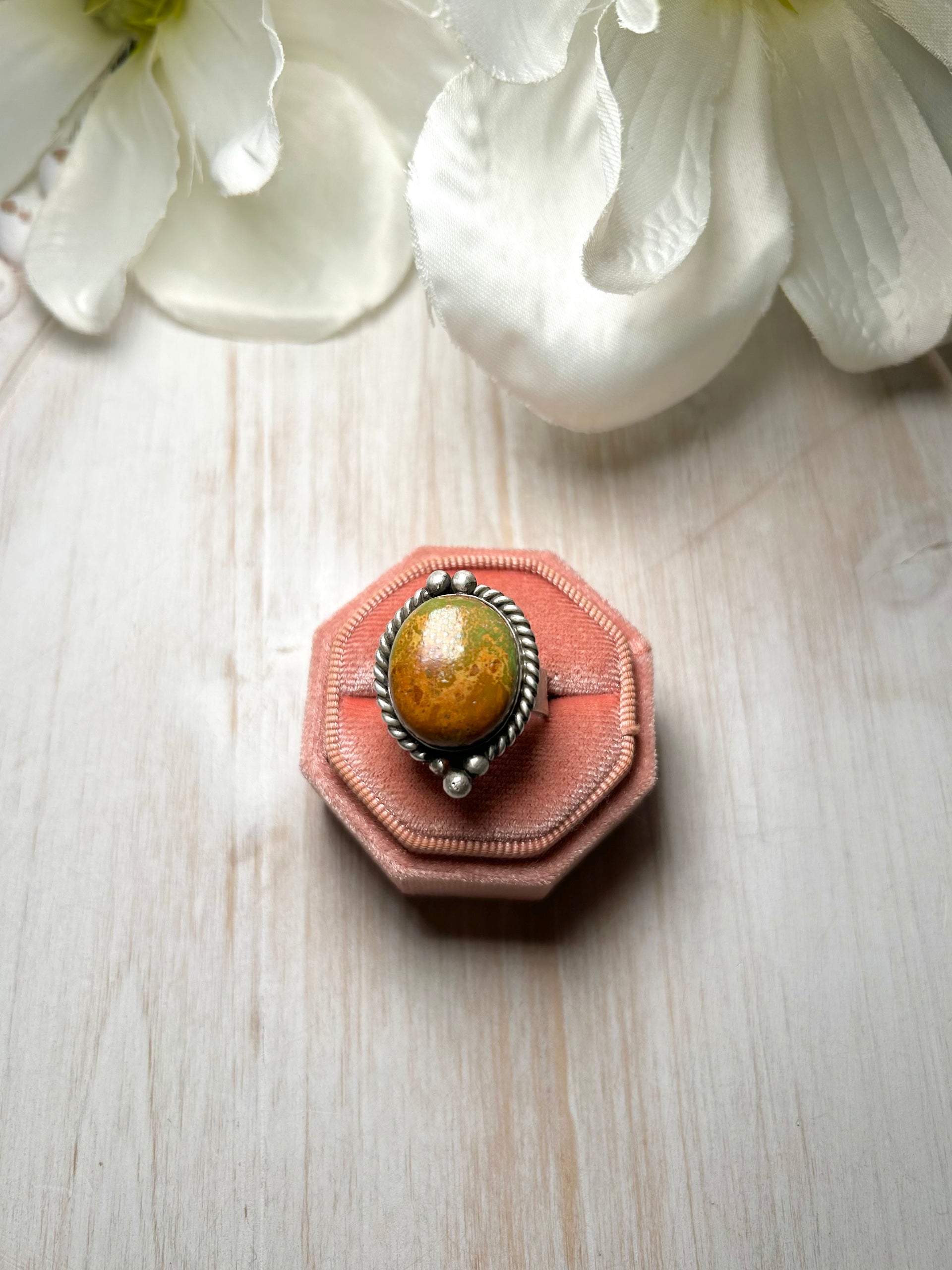 Zachariah David Evans Turquoise & Sterling Silver Adjustable Ring