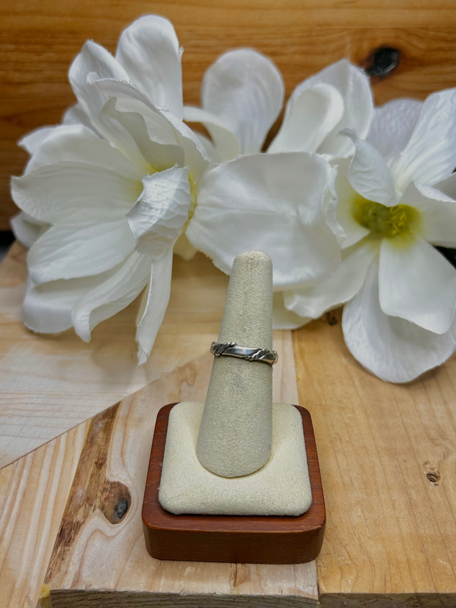 Navajo Made Sterling Silver Cluster Ring